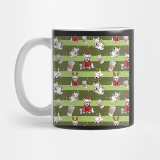 Christmas Westies green pattern Mug